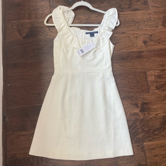 FRENCH CONNECTION SUMMER WHITE RUFFLE DRESS - Picture 5 of 8